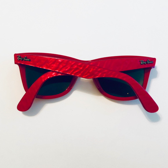 Ray-Ban Red Marble Wayfarer Sunglasses - Picture 6 of 6